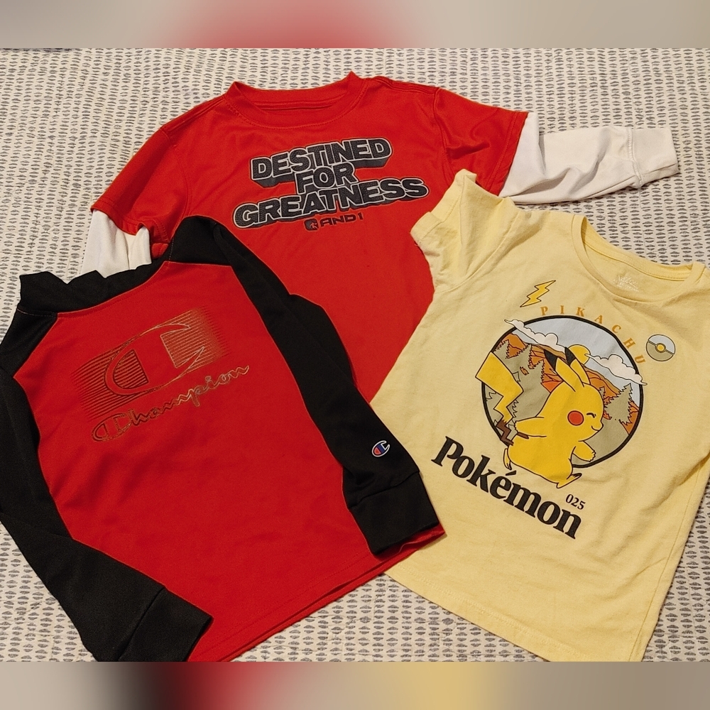 Champion Long Sleeve Red and Black Tee